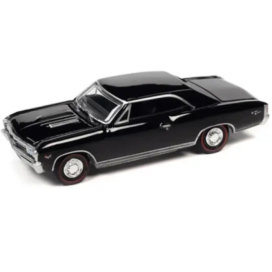 1967 Chevrolet Chevelle SS 396 Tuxedo Black "Vintage Muscle" Limited Edition 1/64 Diecast Model Car by Auto World image {1}