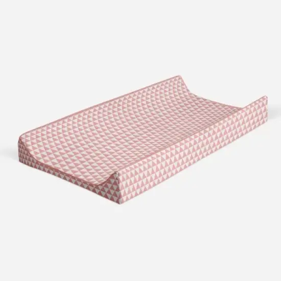 Bacati - Olivia Coral Triangles Quilted Muslin Changing Pad Cover image {6}