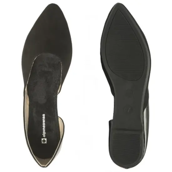 Alpine Swiss Anya Womens D&rsquo;Orsay Pointed Toe Ballet Flats Dressy Slip On Comfortable Shoes image {6}