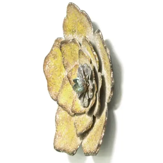 Stratton Home Decor S09593 Set of 3 Metal Rustic Flower Wall Decor, Multicolor image {2}