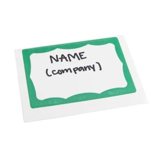 SICURIX Adhesive Badges, Green Border, 100 Per Pack, 6 Packs image {2}