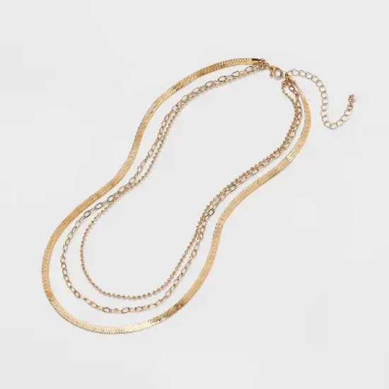 Chain Multi-Strand Necklace - A New Day&trade; Gold image {2}