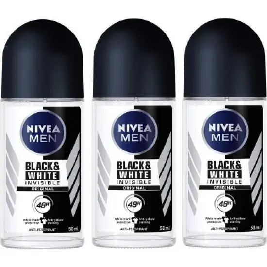 Nivea Men's Roll On Invisible Black & White Original 1.7oz (3 Pack) image {1}