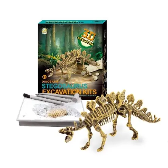 Ready! Set! Play! Link Stegosaurus Dinosaur Skeleton Fossil Excavation Kit image {2}