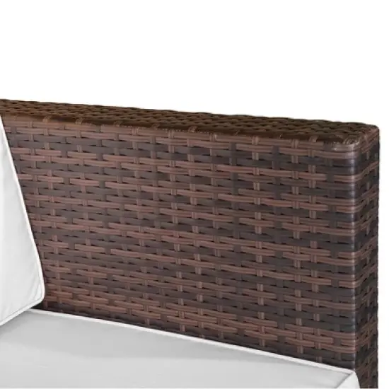 Outsunny 3-Piece Patio Wicker Bistro Set, Outdoor All-hand Weave PE Rattan Conservatory Garden Porch Furniture w/ Cushions & Coffee Table image {3}