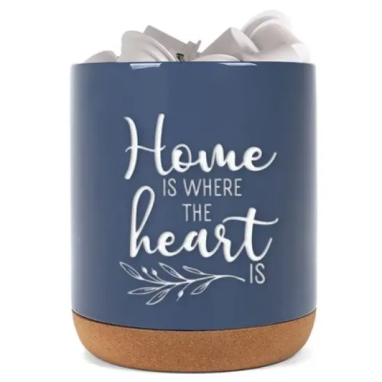Elanze Designs Home Heart Navy Blue X-Large Cork Bottom, Kitchen Counter, Ceramic Stoneware, Coffee, Tea and Hot Chocolate, Machine Brewing, K Capsule image {1}