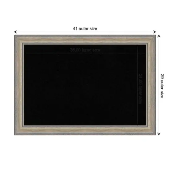 Amanti Art 41"x29" Wood Frame Black Cork Board Fleur Champagne Silver : Wall Mount image {9}