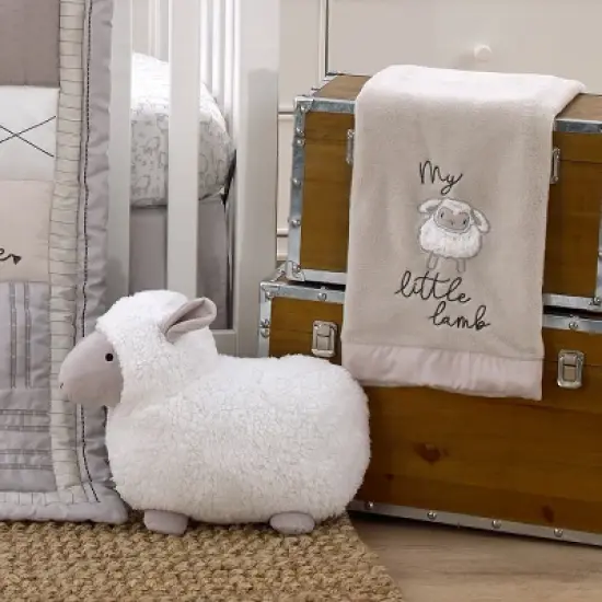 NoJo Together is Better White Plush Decorative Character Lamb Shaped Pillow image {3}