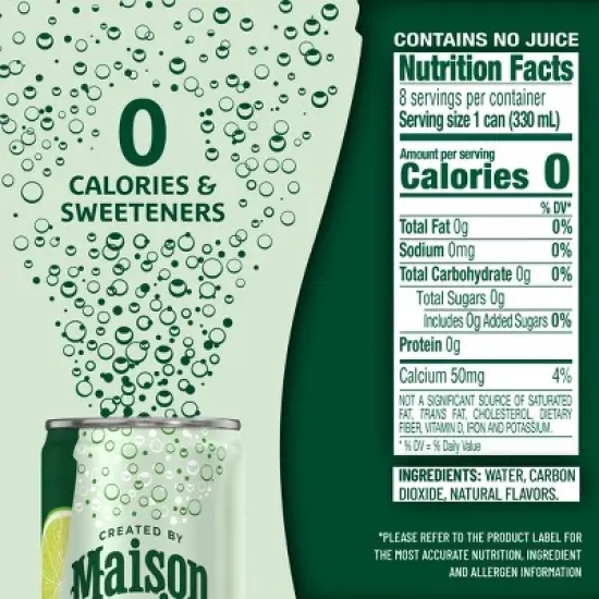 Maison Perrier Lime Sparkling Water - 8pk/11.15 fl oz Cans image {5}