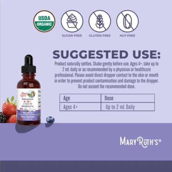 Organic Kids Liquid Probiotic (Very Berry, 2oz) image {2}