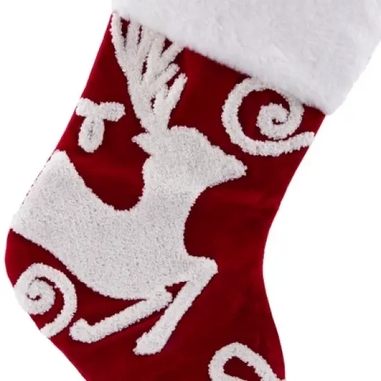 Northlight Reindeer and Snowflake Embroidered Christmas Stockings - 20" - Set of 3 image {5}