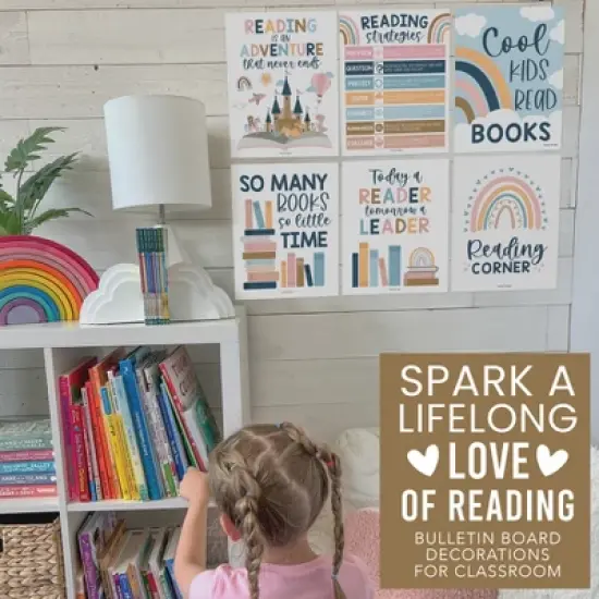 Hadley Designs Boho Reading Posters For Classroom Library Decor, Set of 6 image {5}
