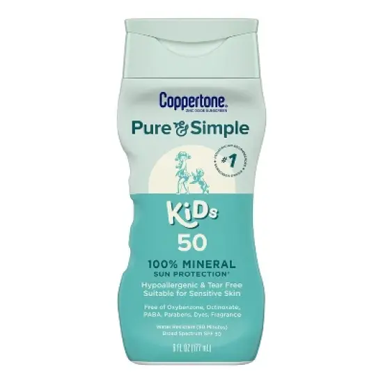 Coppertone Pure and Simple Kids Mineral Sunscreen Lotion - SPF 50 - 6 fl oz image {11}
