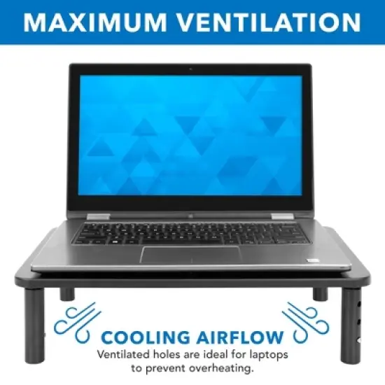 Mount-It! Height Adjustable Single Monitor Riser | Metal Mesh Computer Screen Platform | Desktop Riser for Laptop Monitor & Printer | 44 Lbs. Capacity image {5}