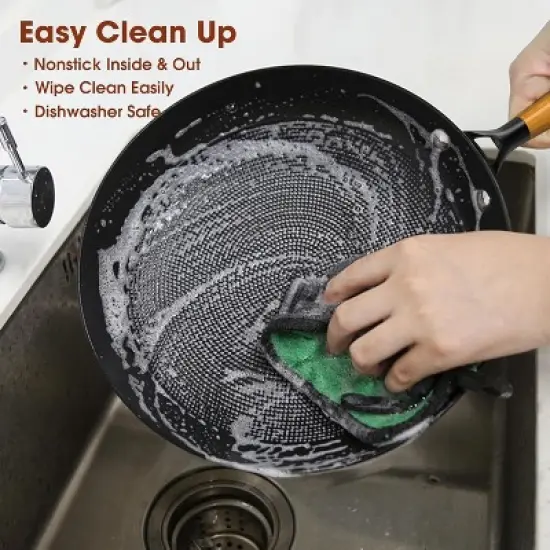 Frying Pan - 12inch Non Stick Frying Pan Honeycomb Cast Iron Skillets, Large Frying Pans Nonstick Dishwasher Safe, Oven Safe Kitchen Pans for Cooking image {5}