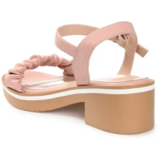 Journee Collection Womens Dexxla Buckle Ankle Strap Low Platform Sandals Rose 10 image {6}