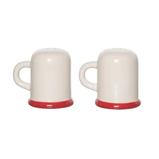 Transpac Christmas Red Cardinal and Poinsette Dolomite Salt and Pepper Shakers Collectables Multicolor 3 in. Set of 2 image {2}