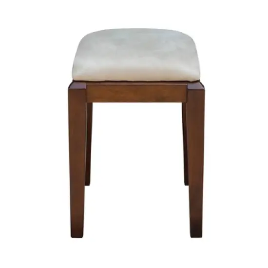 Solid Wood Vanity Bench Brown - International Concepts image {2}
