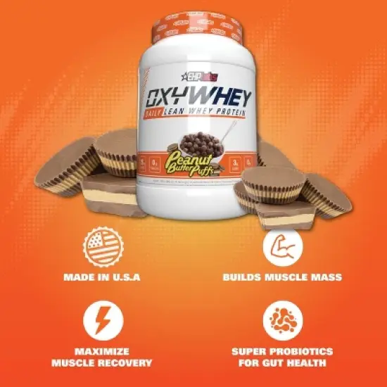 EHPlabs OxyWhey Whey Protein Isolate Powder - 25g of Sugar Free Whey Protein Powder, Meal Replacement Shake - 25 Serves (Peanut Butter) image {2}