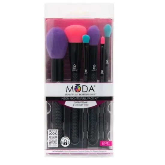 MODA Brush Neon Nights Full Face Makeup Brush Set- 6pc image {7}