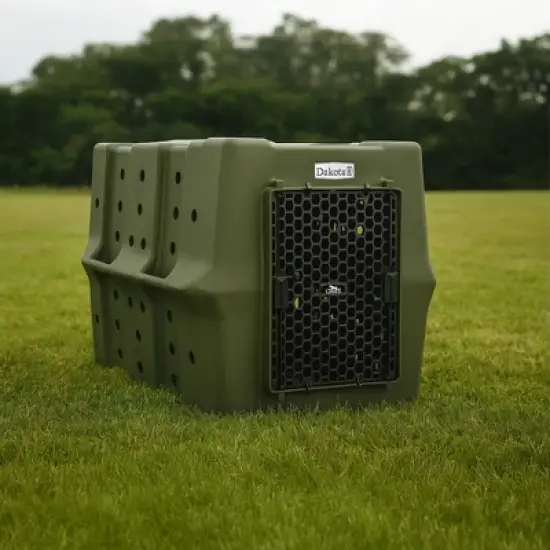 Dakota 283 Canine Rough and Tough Economy Pet Kennel, Heavy Duty Crate for Dogs and Cats with Ventilation Holes, Large, Olive image {4}