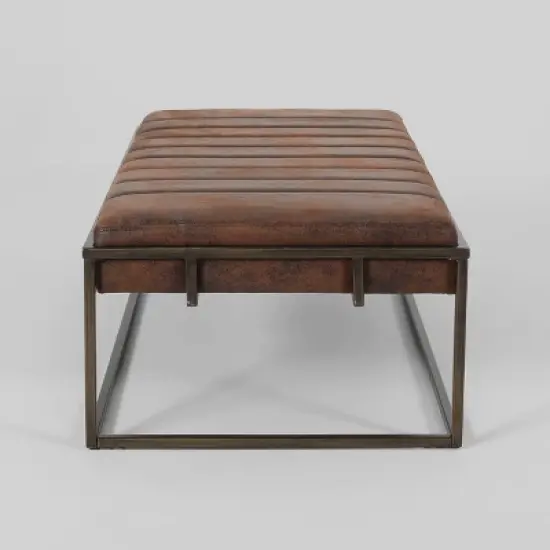 Magdalene Modern Fabric Ottoman Bench Brown - Christopher Knight Home image {3}