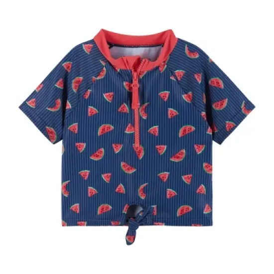 Andy & Evan Toddler  Short Sleeve Rashguard Set Blue, Size 3T image {2}