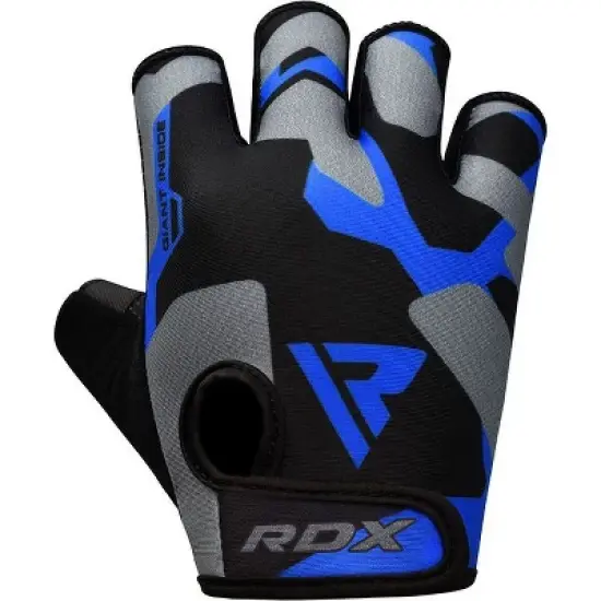 RDX Sports F6 Fitness Gym Gloves - Enhanced Grip and Support for Strength Training, CrossFit, Bodybuilding, Powerlifting, Workout Gloves - Blue - 2XL image {3}