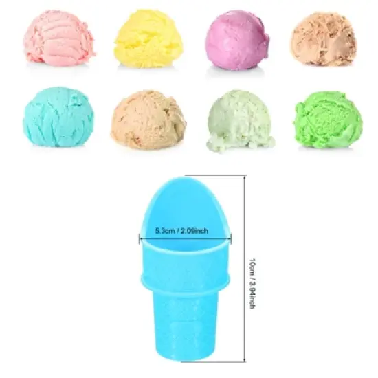 Unique Bargains Plastic Reusable Mini Lightweight Party Ice Cream Cone Scoop 4 Pcs image {1}