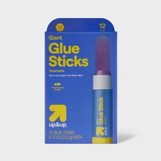 12ct Giant Glue Sticks Disappearing Purple - up&up&trade; image {3}