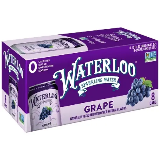 Waterloo Grape Sparkling Water - 8pk/12 fl oz Cans image {6}