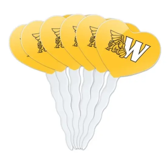 Missouri Western State University Primary Logo Heart Love Cupcake Picks Toppers Decoration Set of 6 image {7}