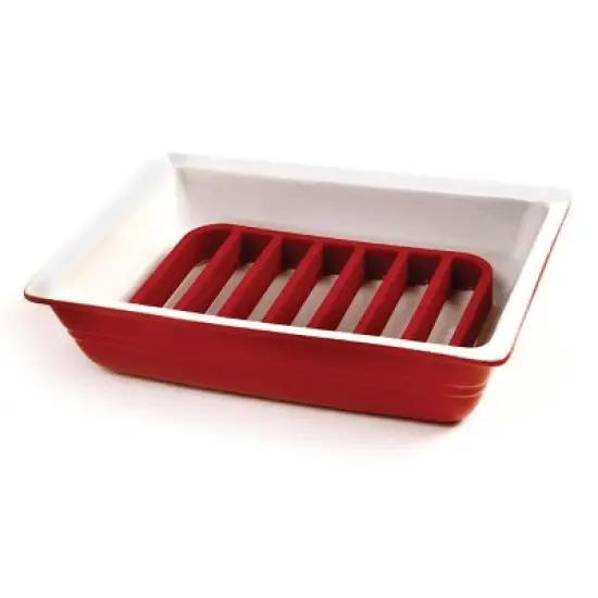 Norpro 9" x 6" Nonstick Silicone Rectangle Roast Rack and Trivet image {2}