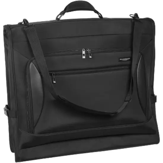 WallyBags Solutions Premium Garment Bag with shoulder strap and multiple pockets, 45 Inch Black image {9}