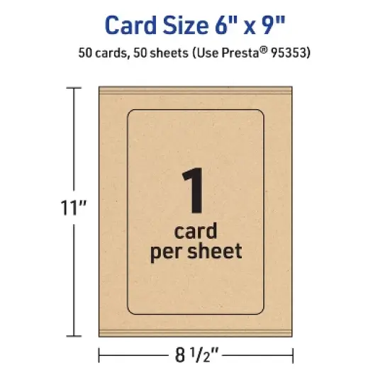 Avery Printable Cards with Rounded Corners, 6" x 9", Kraft Brown, 50ct image {4}