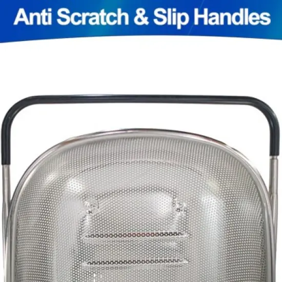 5 Star Super Deals Stainless Steel Colander Expandable Strainer Fine Mesh Basket - 6 Quart with Handles for Kitchen Sink image {6}