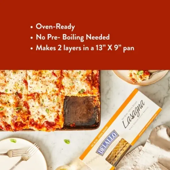 DeLallo No-Boil Lasagna Noodle Sheets, 13 oz Box (4 Pack) image {1}