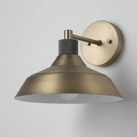 Globe Electric Sutton Matte Brass Outdoor Indoor Textured Wall Sconce image {4}