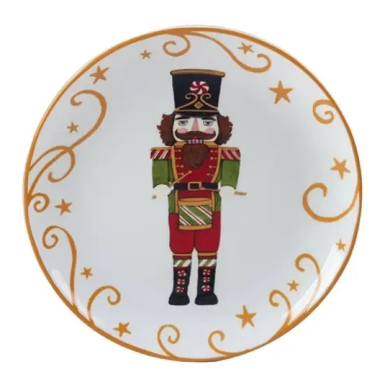 Certified International 9" Earthenware Holiday Magic Nutcracker Dessert Plates: Christmas Dinnerware, Service for 4 image {5}