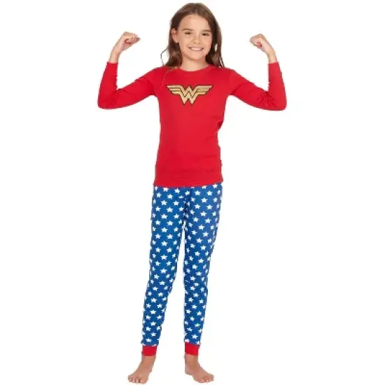 Intimo Girls' Wonder Woman Glitter Logo Pajama Set image {1}
