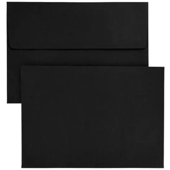 Paper Junkie 50 Pack Black Envelopes - Bulk Black 5.25x7.25 Envelopes for Invitations, Wedding, Graduation, (A7, Square Flap) image {4}