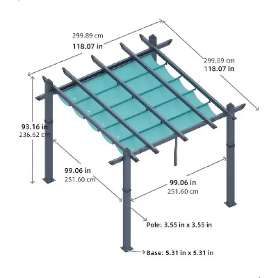 Retractable Aluminum Pergola &ndash; 10x10/10x13 Ft Wood-Grain Design, Adjustable Sunshade & Rust-Proof Frame for Patio/Backyard/Garden image {5}
