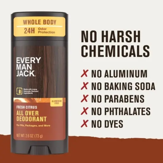 Every Man Jack All Over Solid Deodorant Fresh Citrus - 2.6oz image {6}