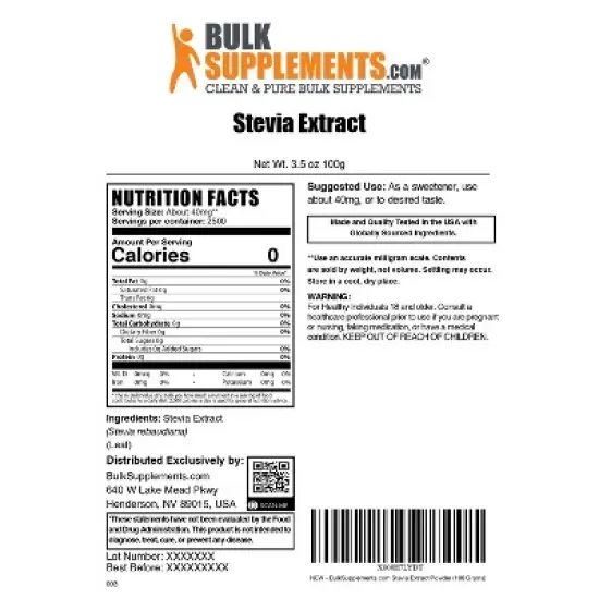 BulkSupplements Stevia Extract Powder image {5}