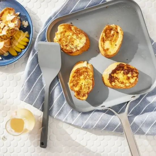 Silicone Solid Turner Dark Gray - Figmint&trade;: Silicone Spatula for Cooking, Dishwasher-Safe, 12.99" Length image {1}