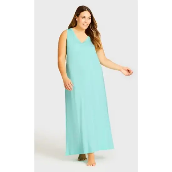 Women's Plus Size Placement Print Maxi Sleep Dress  - Chick Placement | AVENUE image {3}