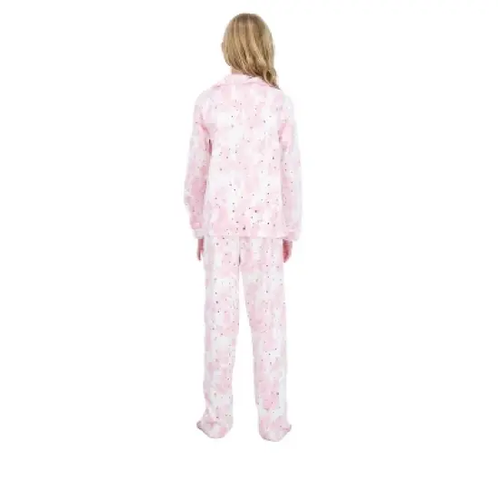 Sleep On It Girls 2-Piece Fleece Coat Pajama Set - Hearts image {6}