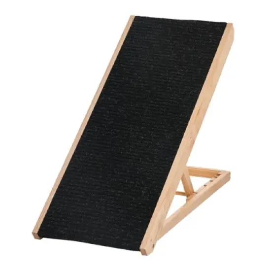 PawHut Elevated Pet Ramp for Dogs and Cats, Foldable and Height Adjustable with Non-slip Finish, Pine 35.5"L x 16"W x 24"H, Black image {3}