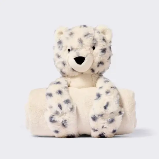 Plush Blanket with Soft Toy - Cream Leopard - Cloud Island&trade; image {4}