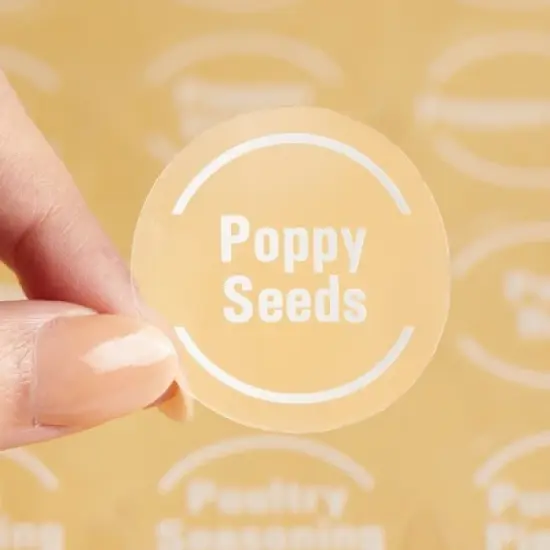 Talented Kitchen 144 Spice Labels Stickers + Pantry Labels, Clear Spice Jar Labels Preprinted for Spice Jar Lids, Water Resistant, Round 1.5 in image {5}